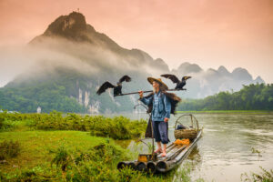 lago china pescador señor